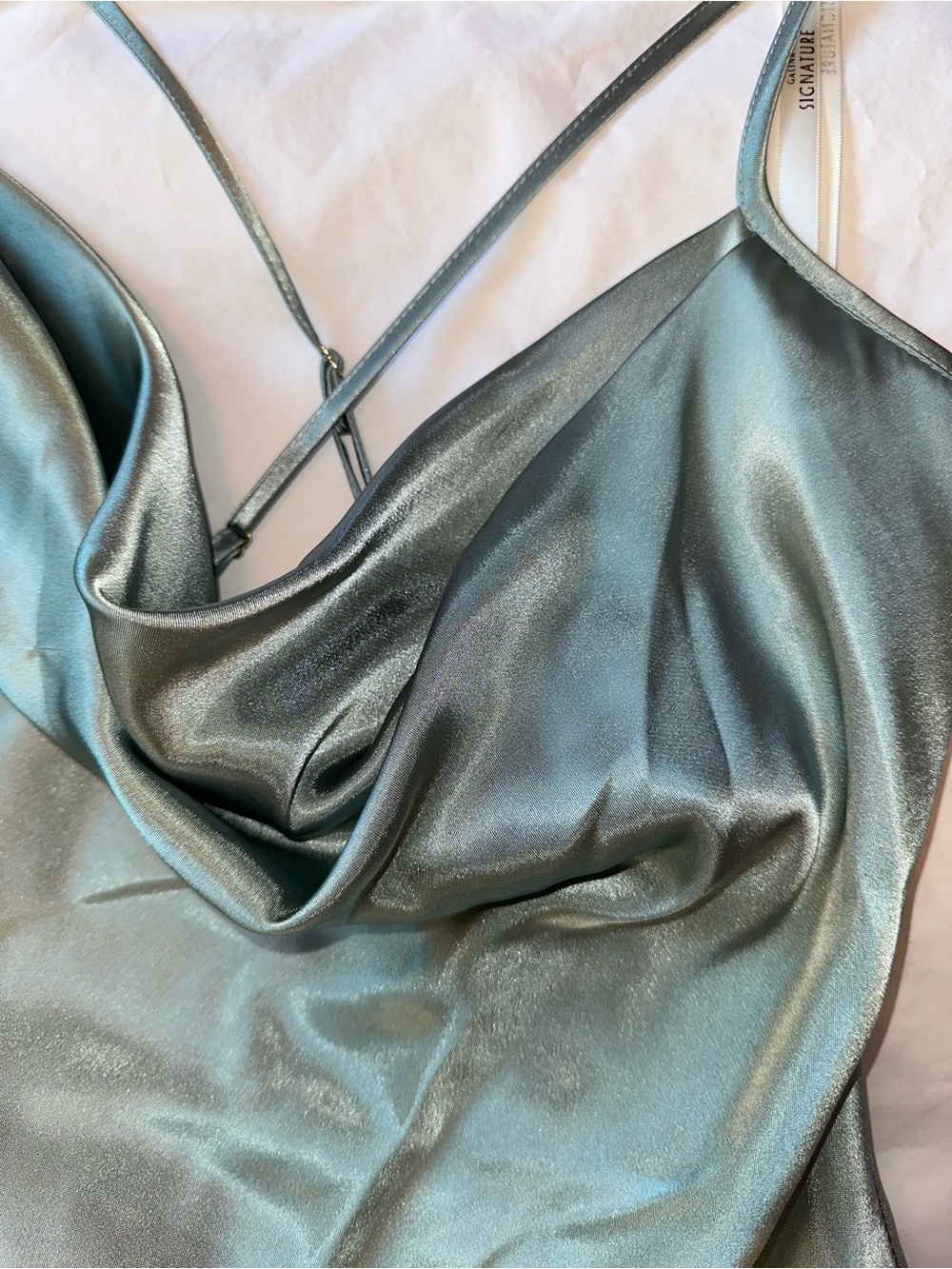 WEDDING GUEST SATIN COWL SLIP DRESS